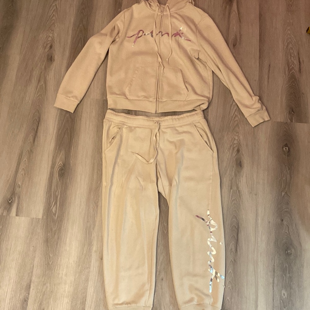 PINK Hoodie size large/sweatpants size XL
